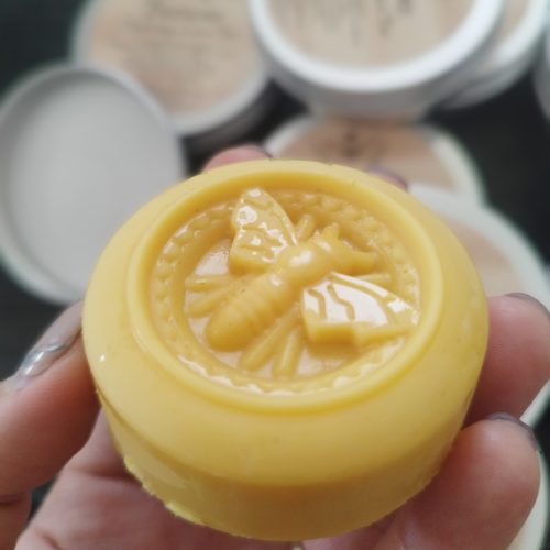 Beeswax lotion bars - dots
